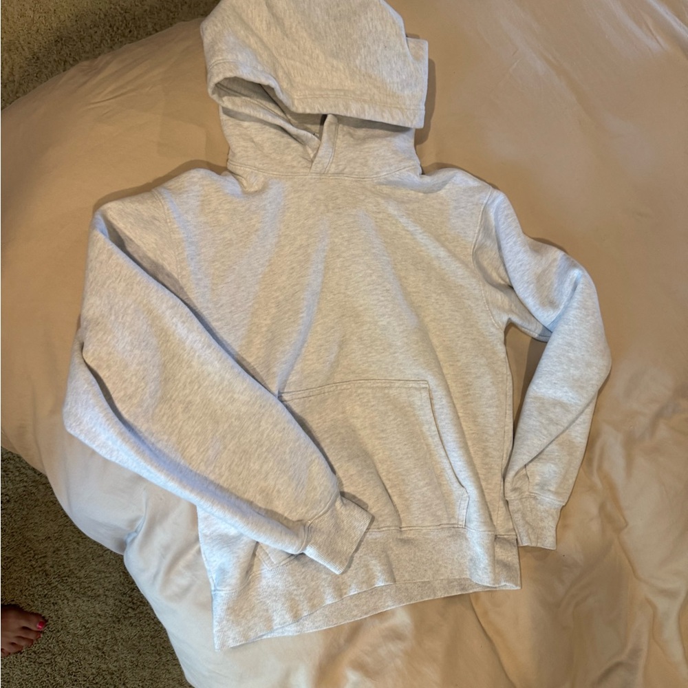 TNA Cozy Sweatfleece Perfect Fit Hoodie in Heather Cloud White